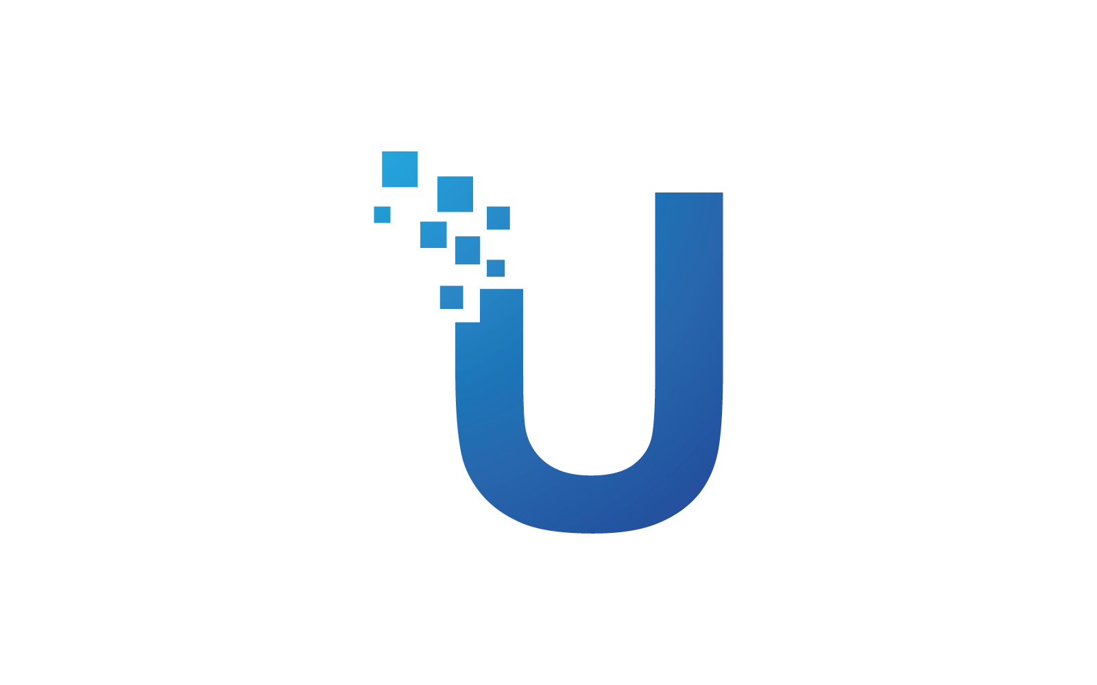 U Initial letter alphabet pixel style logo vector design