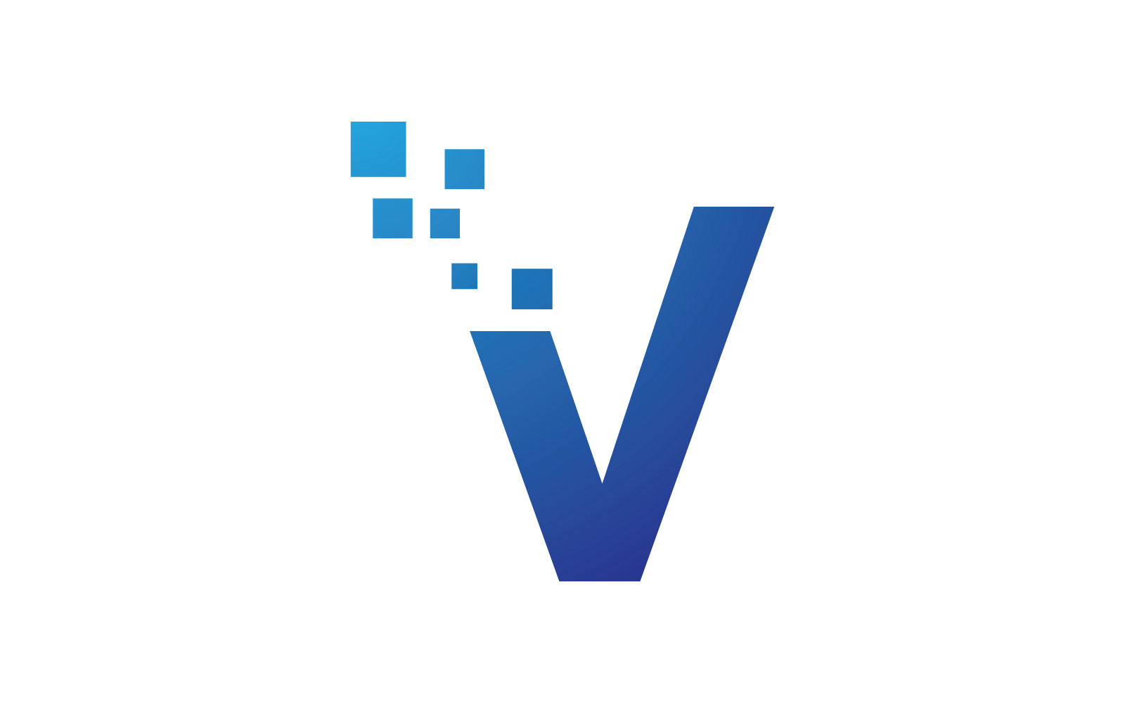 V Initial letter alphabet pixel style logo vector design