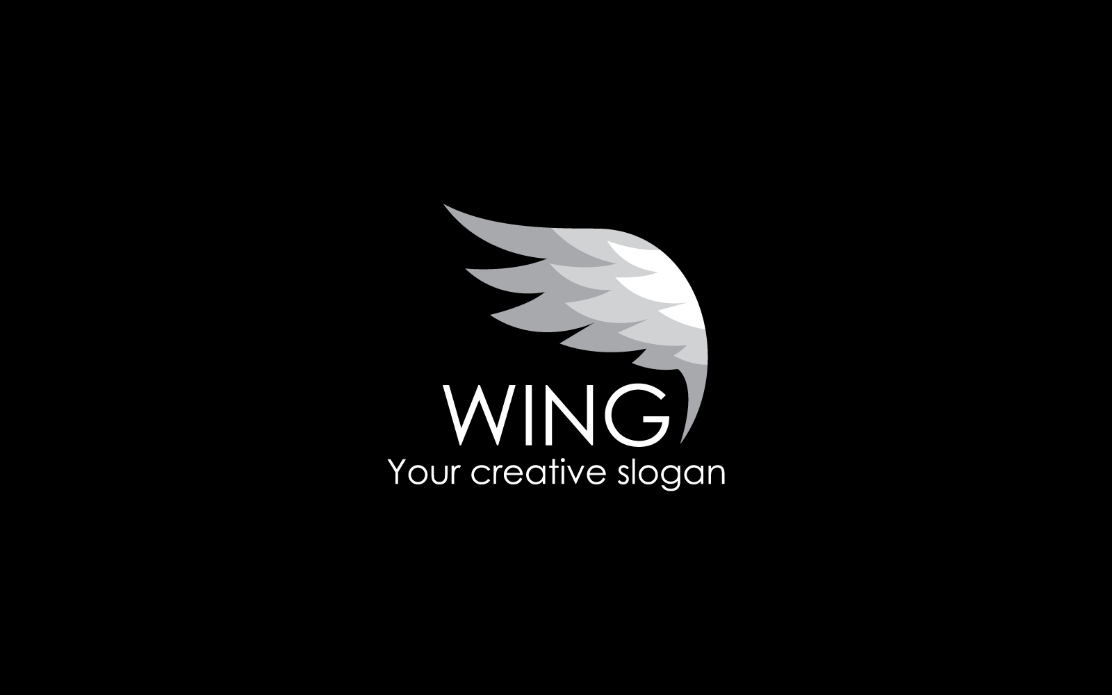 Wing bird illustration logo flat design template
