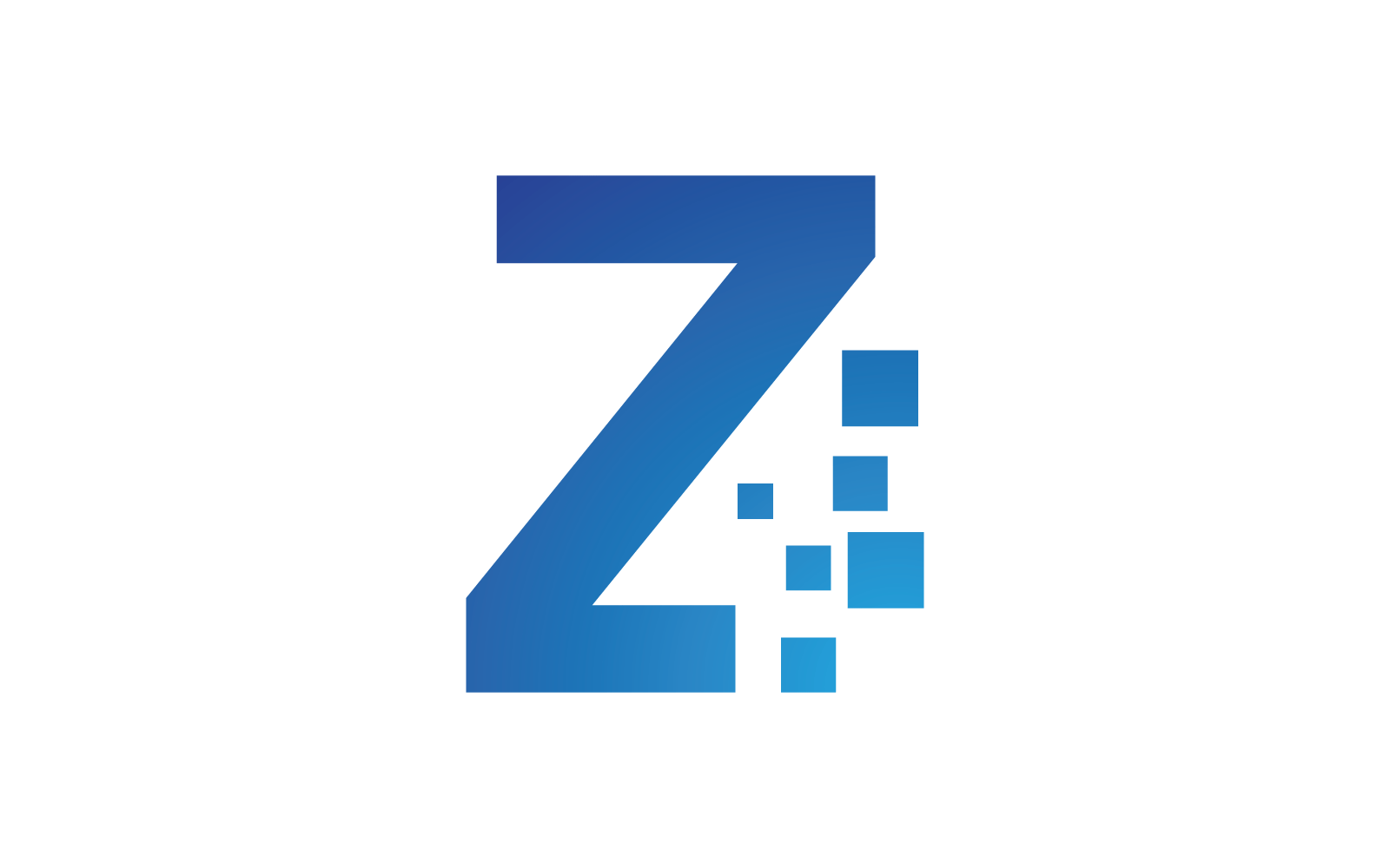 Z Initial letter alphabet pixel style logo vector design