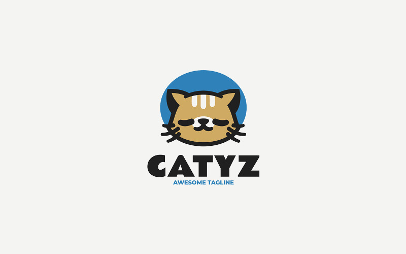 Cat Simple Mascot Logo Design 4 Logo Template