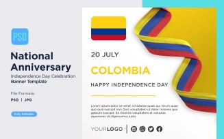 Colombia National Day Celebration Banner