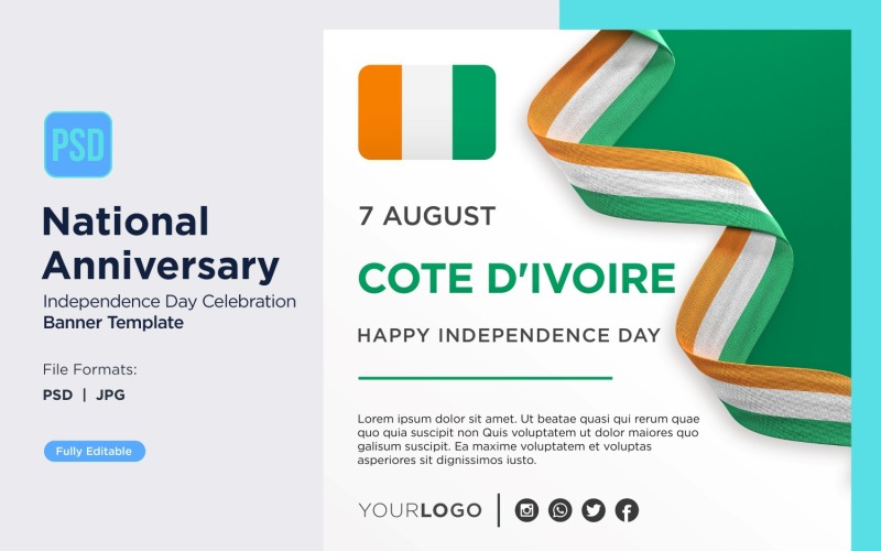 Cote d Ivoire National Day Celebration Banner Corporate Identity