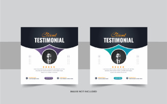 Customer feedback social media post or client testimonial design