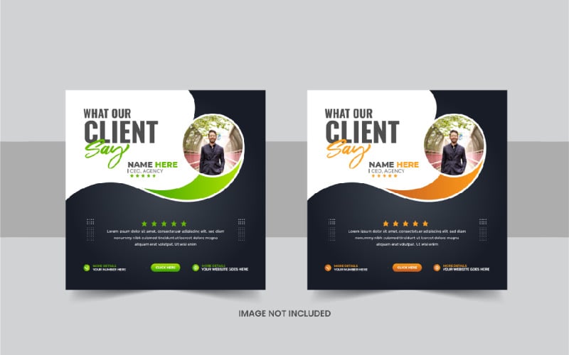 Customer feedback social media post or client testimonial layout Corporate Identity