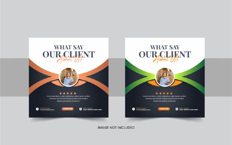 Customer feedback social media post or client testimonial template Corporate Identity