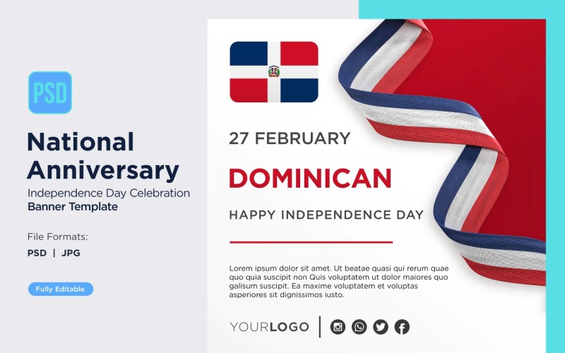 Dominican National Day Celebration Banner Corporate Identity