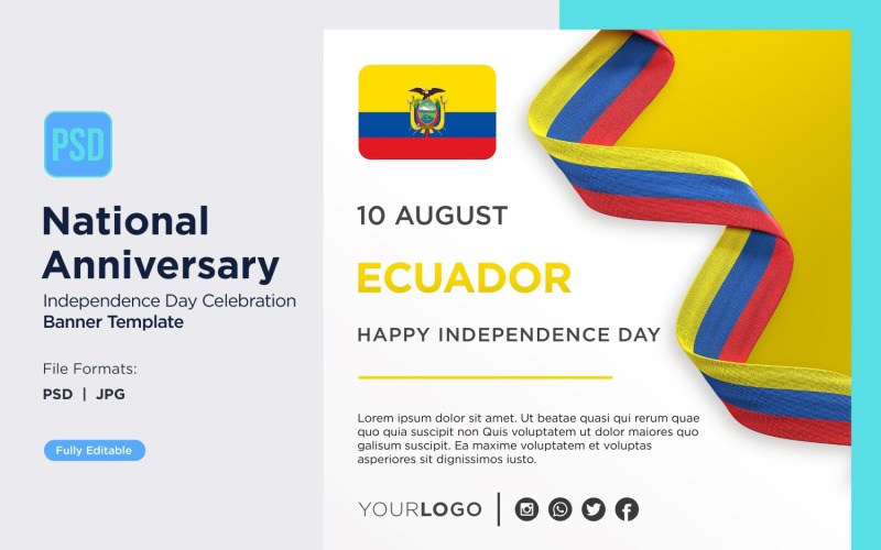 Ecuador National Day Celebration Banner Corporate Identity