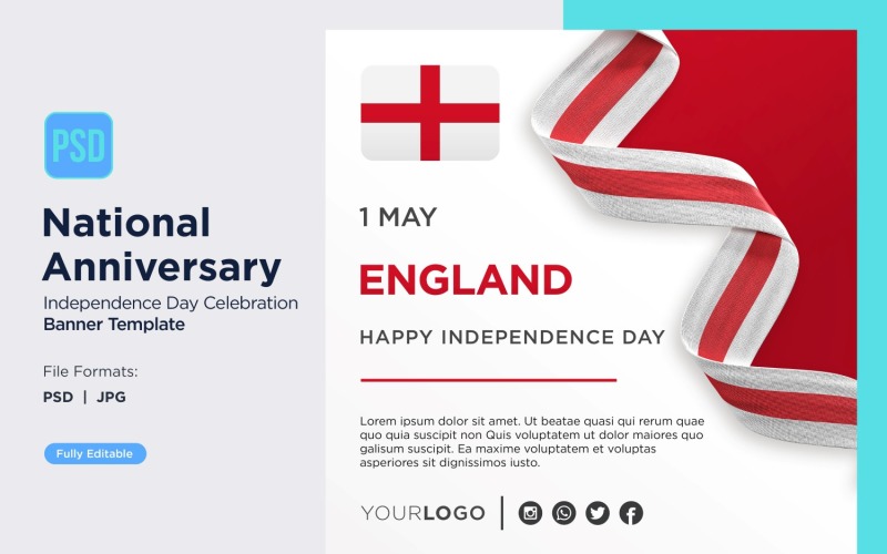 England National Day Celebration Banner Corporate Identity