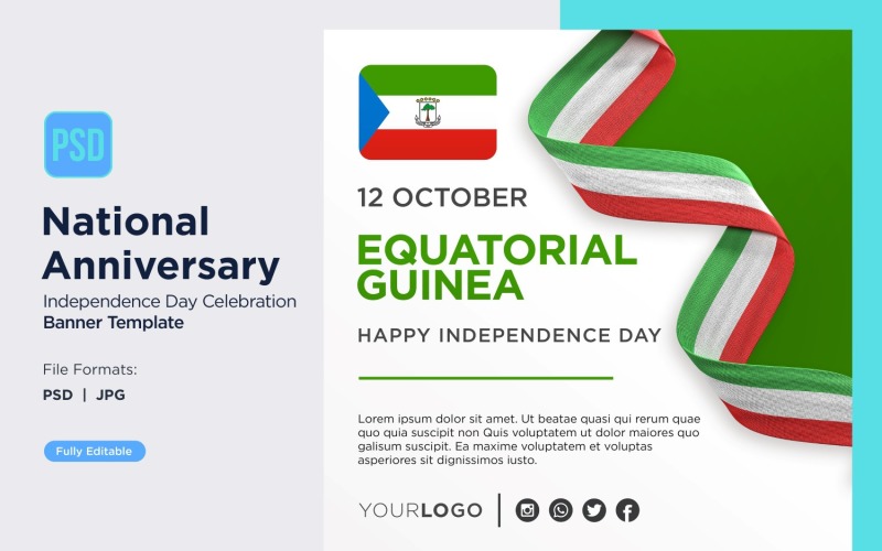 Equatorial Guinea National Day Celebration Banner Corporate Identity