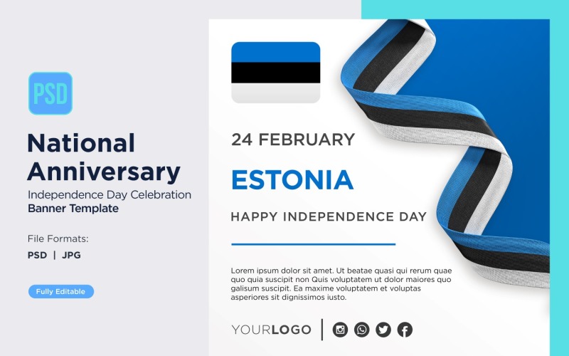 Estonia National Day Celebration Banner Corporate Identity