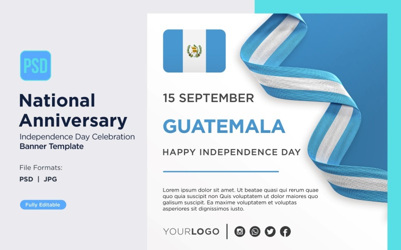Guatemala National Day Celebration Banner Corporate Identity