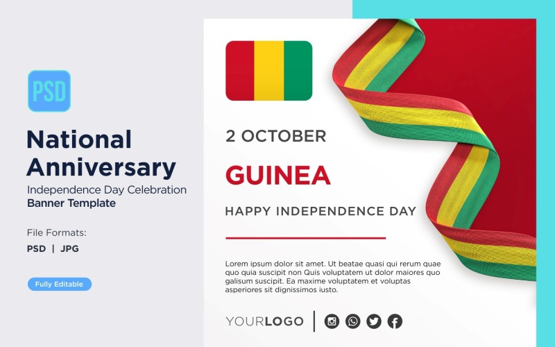 Guinea National Day Celebration Banner Corporate Identity