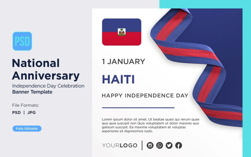 Haiti National Day Celebration Banner Corporate Identity