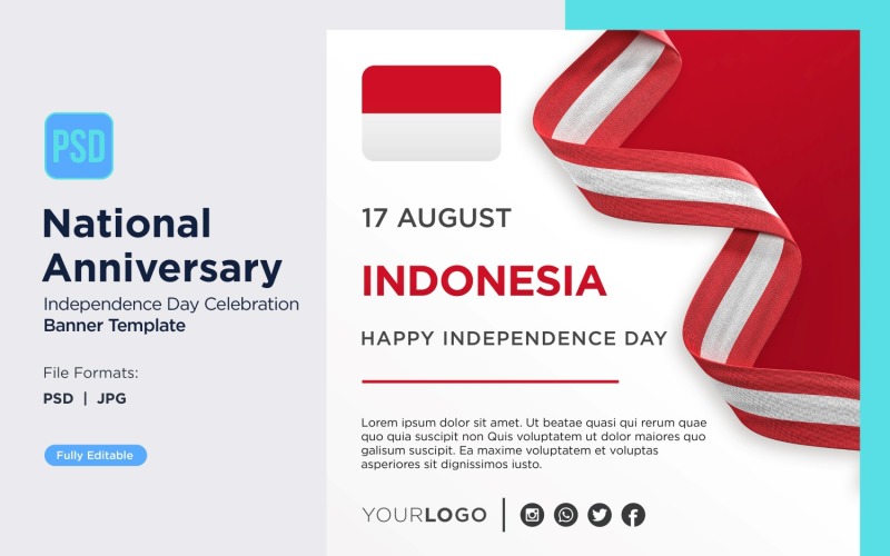 Indonesia National Day Celebration Banner Corporate Identity