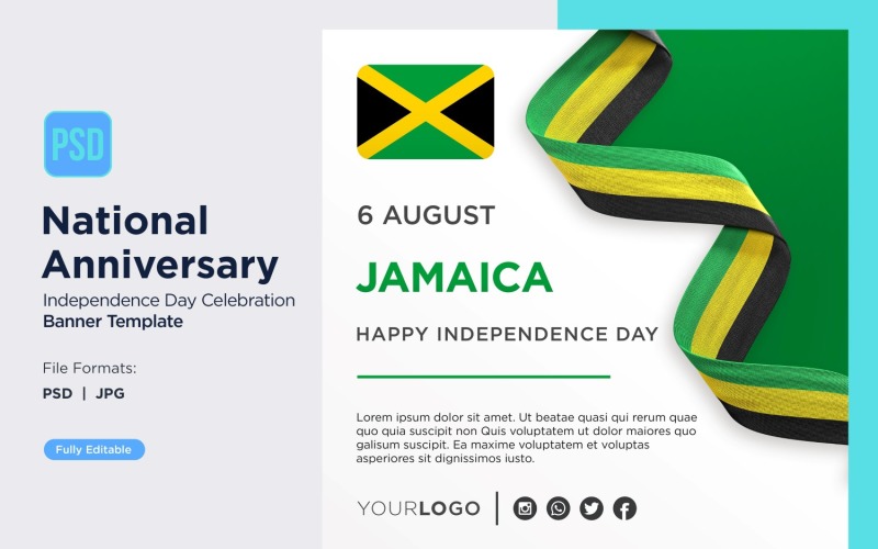 Jamaica National Day Celebration Banner Corporate Identity