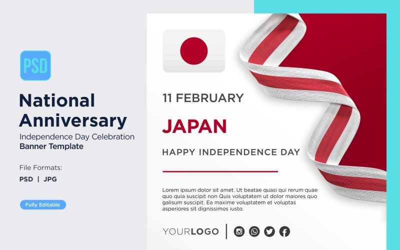 Japan National Day Celebration Banner Corporate Identity