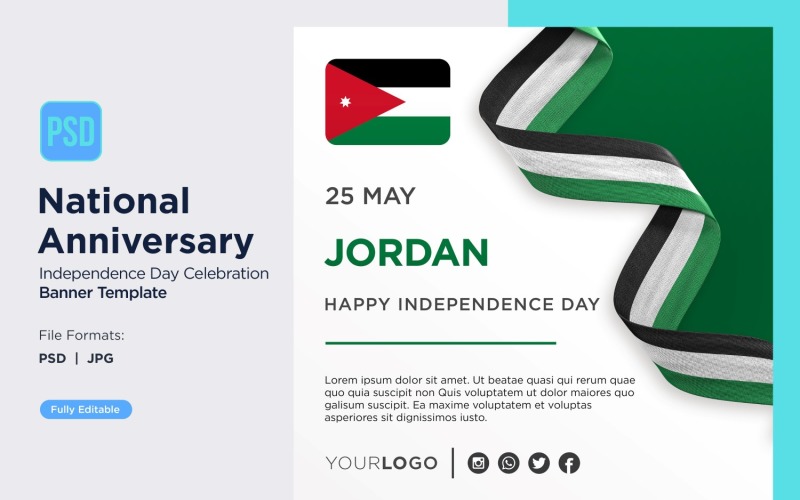 Jordan National Day Celebration Banner Corporate Identity