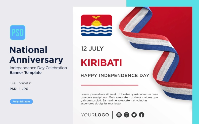 Kiribati National Day Celebration Banner Corporate Identity