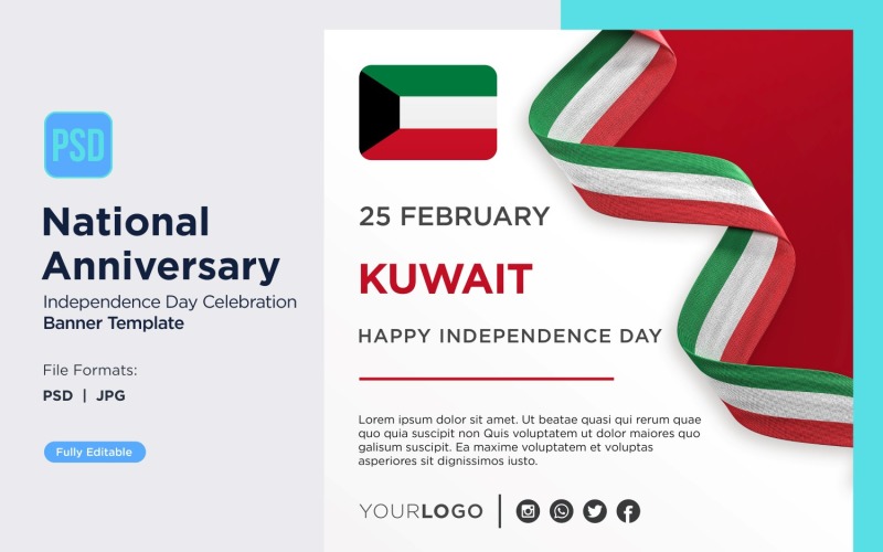 Kuwait National Day Celebration Banner Corporate Identity