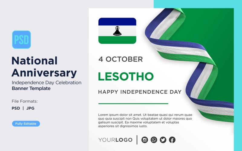 Lesotho National Day Celebration Banner Corporate Identity