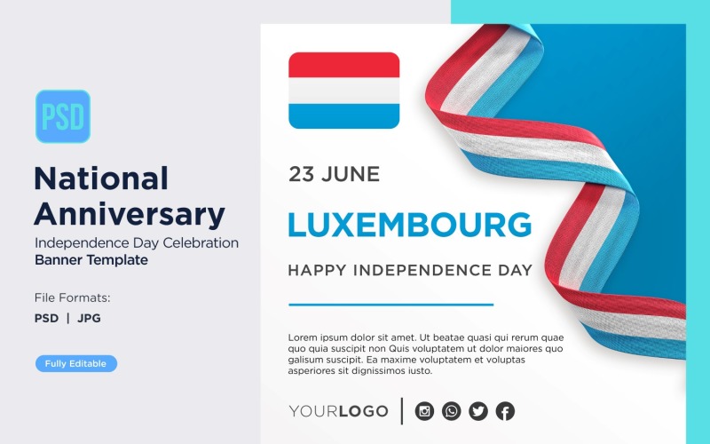 Luxembourg National Day Celebration Banner Corporate Identity