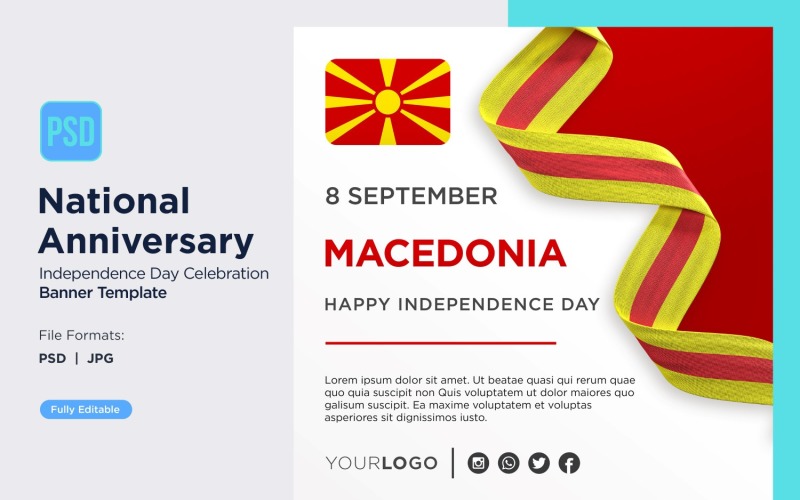 Macedonia National Day Celebration Banner Corporate Identity