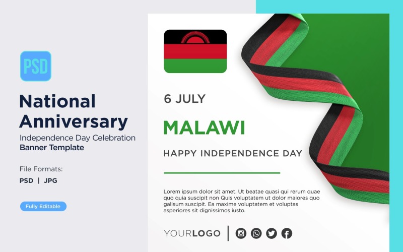 Malawi National Day Celebration Banner Corporate Identity