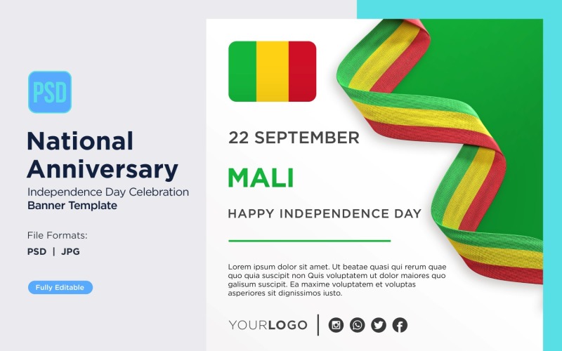 Mali National Day Celebration Banner Corporate Identity