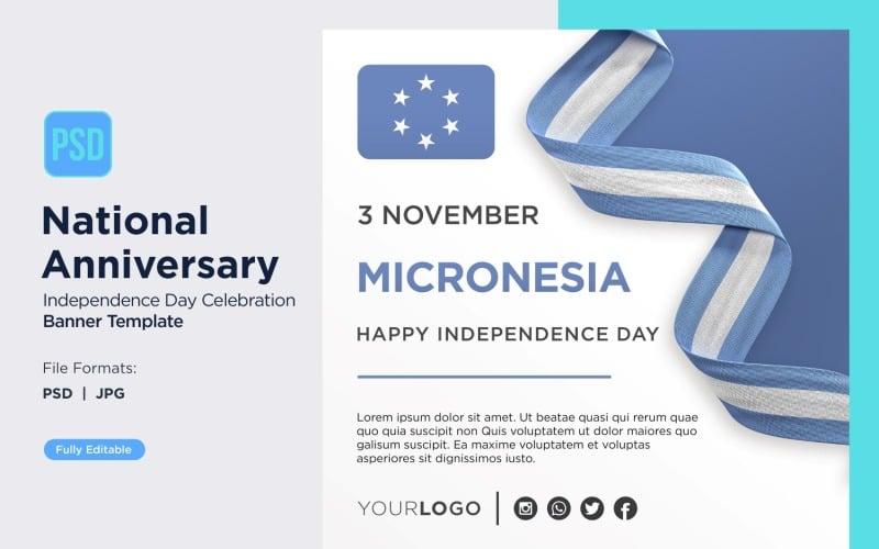 Micronesia National Day Celebration Banner Corporate Identity