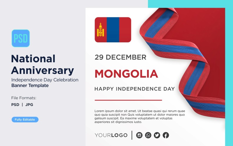 Mongolia National Day Celebration Banner Corporate Identity