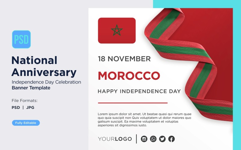 Morocco National Day Celebration Banner Corporate Identity