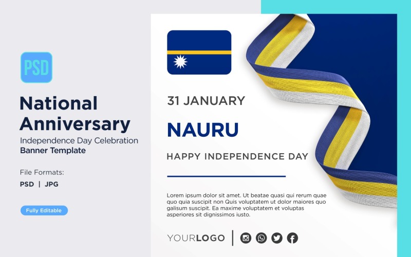 Nauru National Day Celebration Banner Corporate Identity