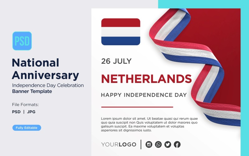 Netherlands National Day Celebration Banner Corporate Identity