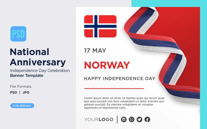 Norway National Day Celebration Banner Corporate Identity