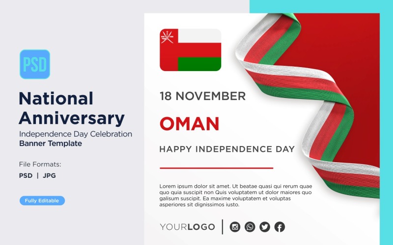 Oman National Day Celebration Banner Corporate Identity