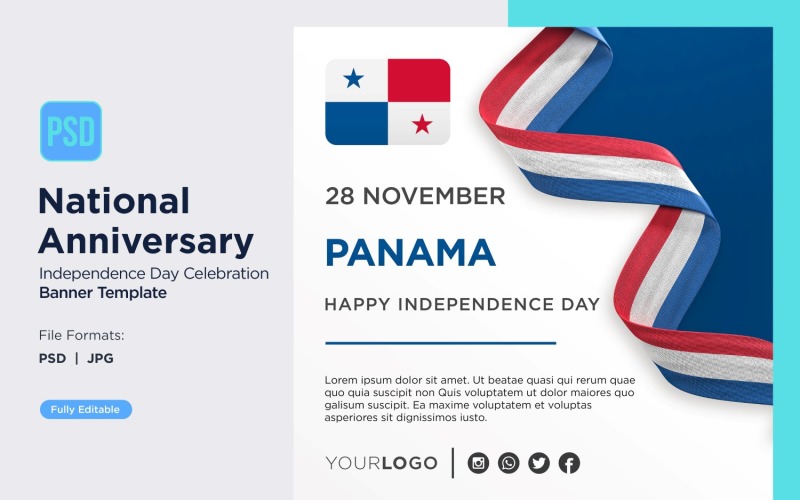 Panama National Day Celebration Banner Corporate Identity