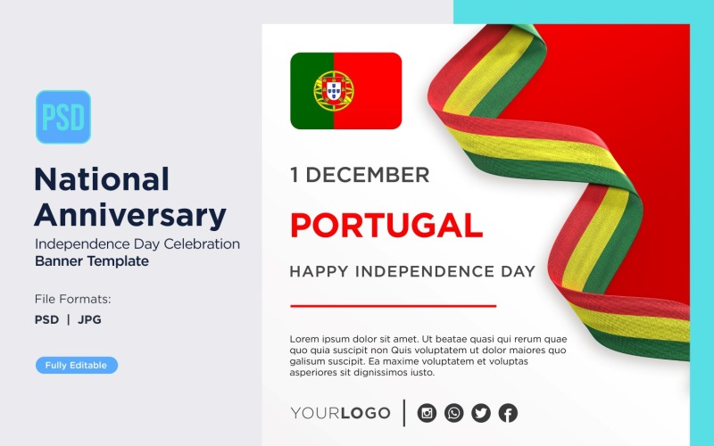 Portugal National Day Celebration Banner Corporate Identity