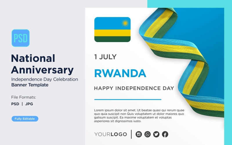 Rwanda National Day Celebration Banner Corporate Identity