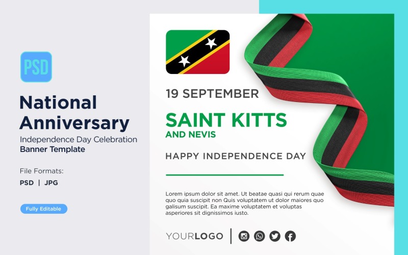 Saint Kitts and Nevis National Day Celebration Banner Corporate Identity
