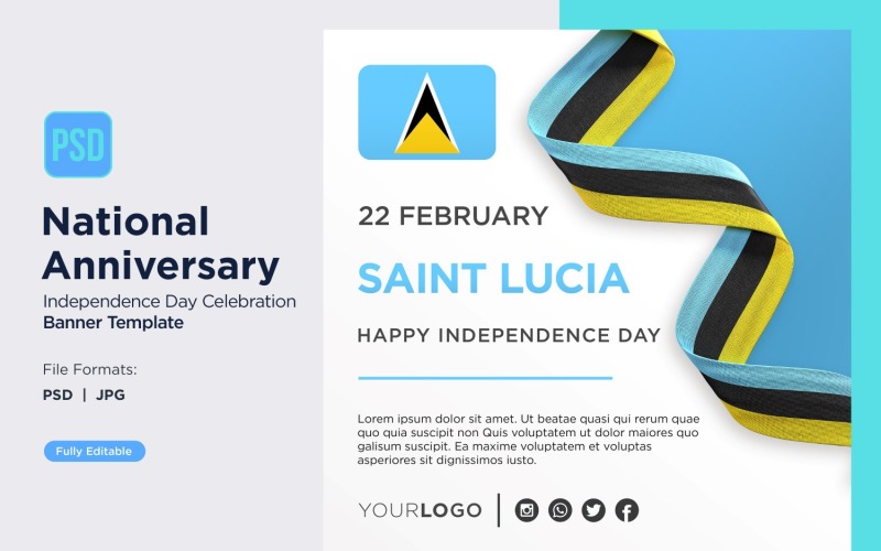 Saint Lucia National Day Celebration Banner Corporate Identity