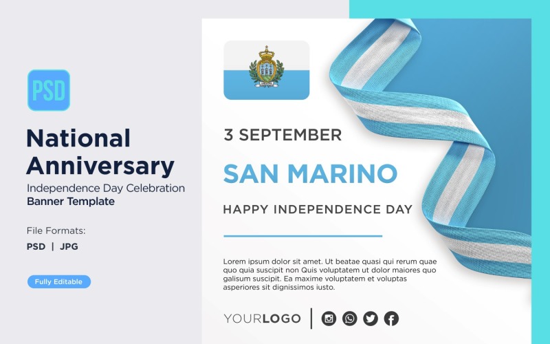 San Marino National Day Celebration Banner Corporate Identity