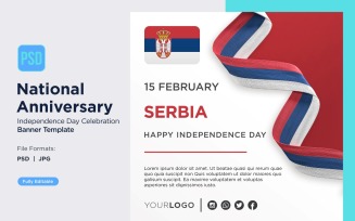 Serbia National Day Celebration Banner