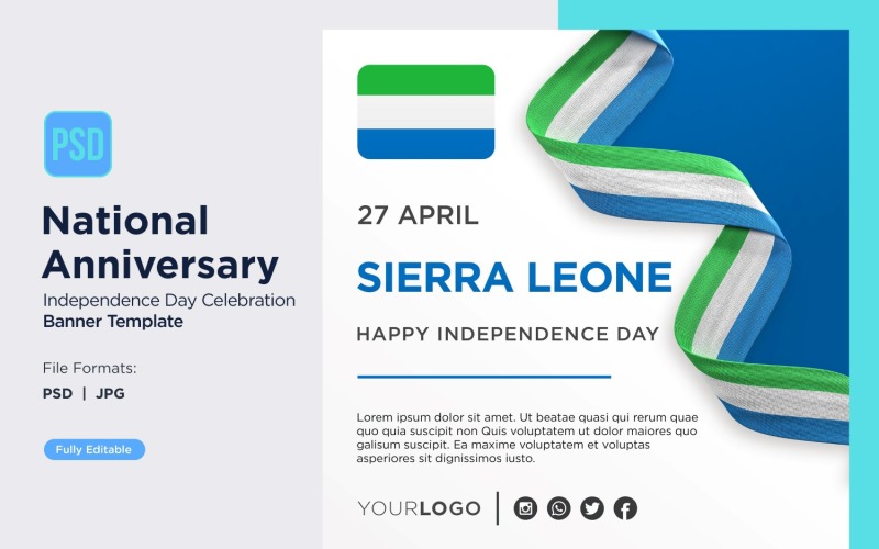 Sierra Leone National Day Celebration Banner Corporate Identity
