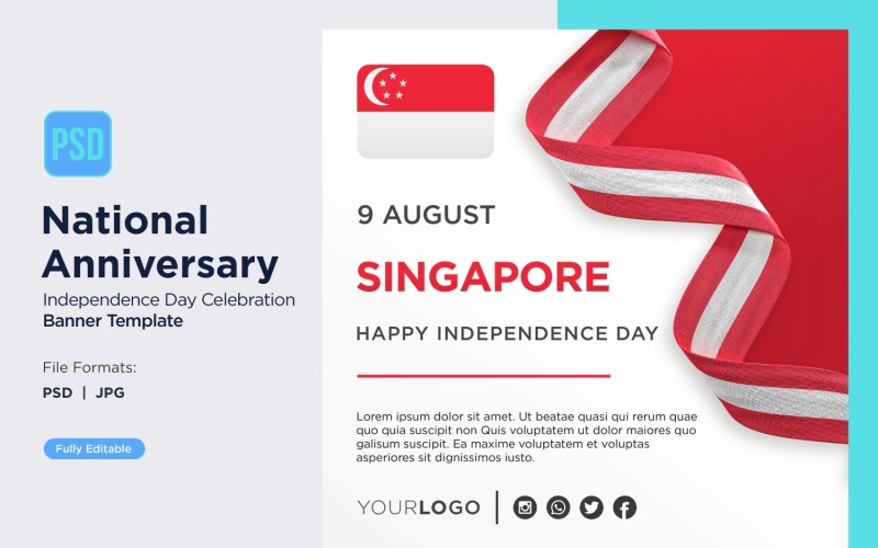 Singapore National Day Celebration Banner Corporate Identity