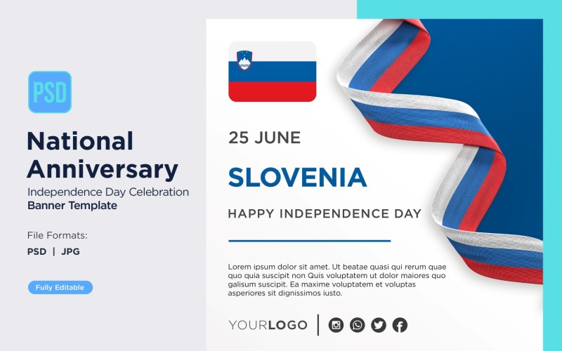 Slovenia National Day Celebration Banner Corporate Identity