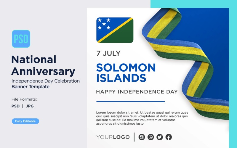 Solomon Islands National Day Celebration Banner Corporate Identity