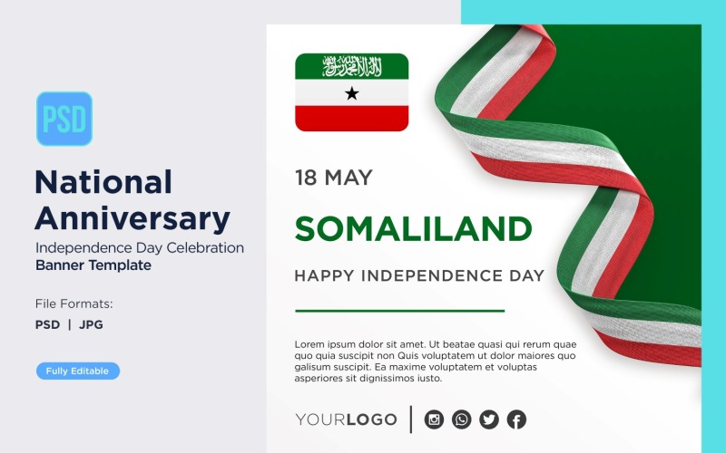 Somaliland National Day Celebration Banner Corporate Identity