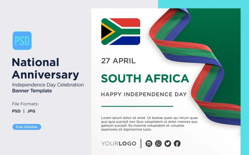 South Africa National Day Celebration Banner Corporate Identity