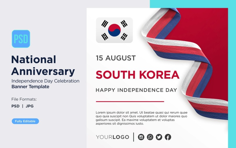 South Korea National Day Celebration Banner Corporate Identity